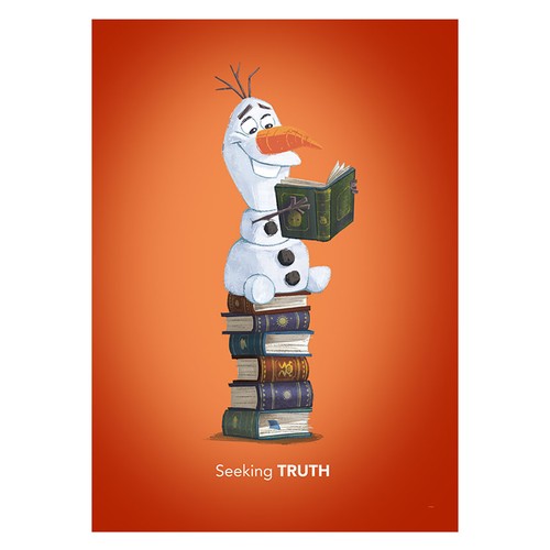 Wandbild frozen olaf reading - frozen,