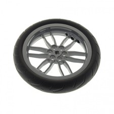 1x Lego Technic Rad Reifen 94.2x22 schwarz Felge 75x17 grau 52051 88516 88517c01