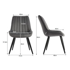 2/4er. Set Esszimmerstühle Wohnzimmerstuhl Küchenstuhl Design Lounge Stuhl Samt