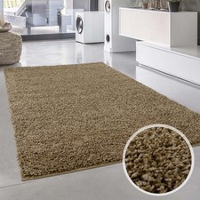 Teppich Shaggy Hochflor Langflor Einfarbig Mocca-Braun Wohnzimmer Schlafzimmer 