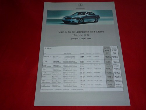Mercedes w220 klasse 320 - s-klasse, s