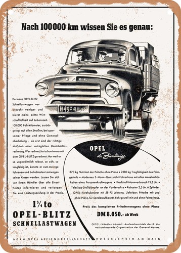 Metal sign 1952 - -, opel
