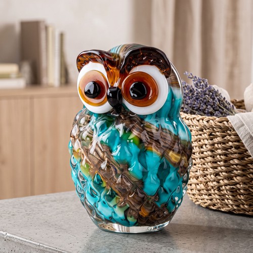 Glas eule 19cm murano stil - glas,