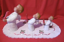 3 klassische original Singer Engel Jullar 11 - 18  cm als Kerzenhalter Vintage