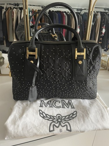 Mcm boston bag schwarz nieten - boston,