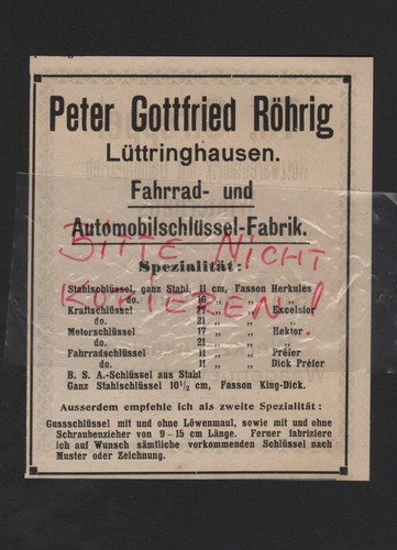 Lüttringhausen werbung 1909 - lÜttringhausen,