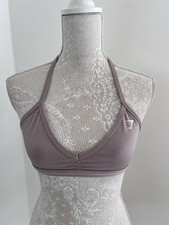 Gymshark Sport BH Gr. S Nude Minimal Sports Bra Neckholder Leichter Halt