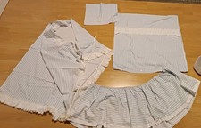 Himmelset Wiege Himmel und Umrandung +Bettgarnitur Wiegenset Hellblau Streifen