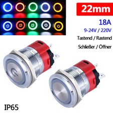 22mm 18A Druckschalter Tastend
