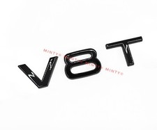 V8T Glossy Black Letters Car