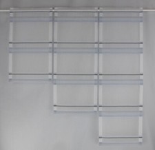 Miniflächen-Set rauchblau grau gestreift Scheibengardine