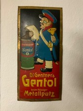 Gentol Werbeschild aus Blech, selten, sehr alt