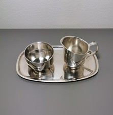 925er Silber Rahmservice WT Binder 60er Jahre Milch+Zucker auf Tablett Sterling