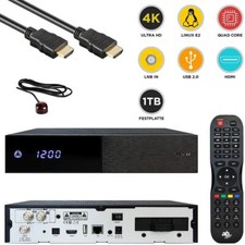 AB Pulse 4K UHD Sat Receiver (2X DVB-S2X Sat) Linux E2,HDR10, USB 1TB PVR CI CA