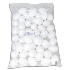 100 KUNSTSTOFF EIER weiß - Ostereier - Dekoeier - Plastikeier  # 9900.0070
