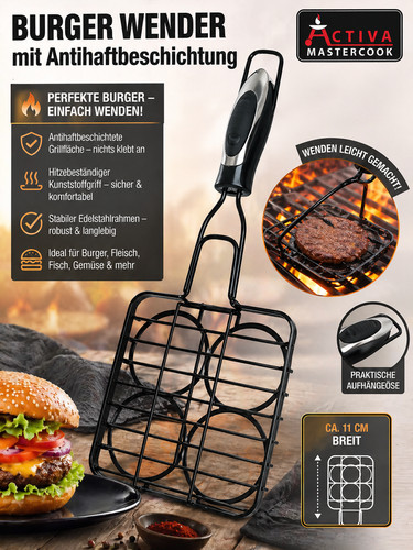 Burger wender grillkorb - burger, –