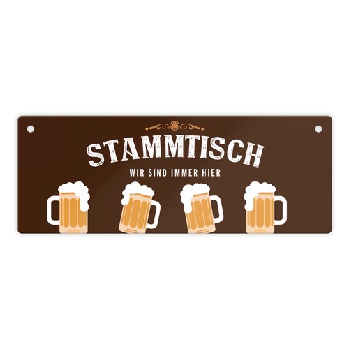 Stammtisch metallschild wir - -,