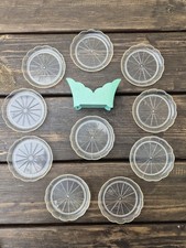 Untersetzer 10, DDR, Rund, Kunststoff, Retro, Vintage, Tropfschutz,im Ständer 