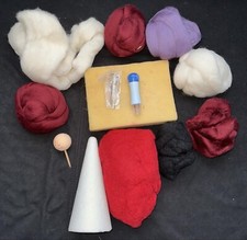 Filzwolle Set Konvolut Filznadeln Matte Kegel Kopf Bastelzubehör