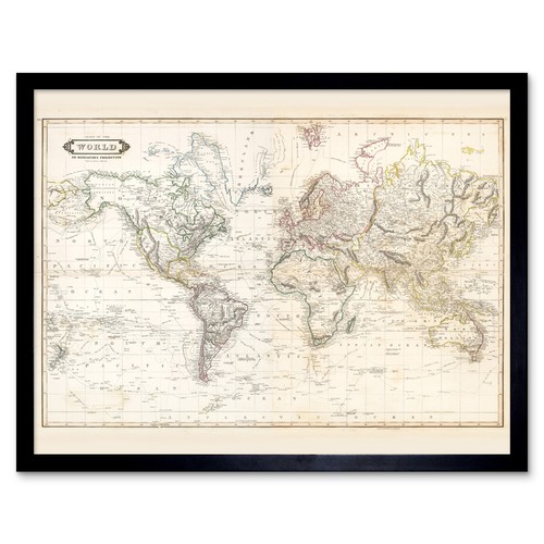 Karte lizars 1841 welt - karte,