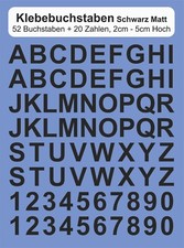 A-Z Klebebuchstaben + Klebezahlen DIY Aufkleber 2cm - 5cm, Schwarz Matt