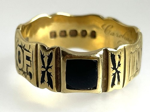 18ct gold trauerschmuck ring - 18ct,
