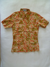 Herrenhemd kurzarm Batik Druck Indonesia KERIS SOLO Gr. M 1970er Ungetragen