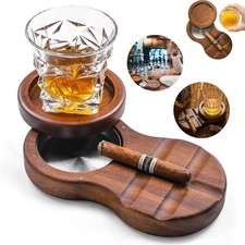 Holz Zigarren Aschenbecher Whiskey Untersetzer zigarren Zigarrenaschenbecher Set