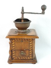 alte Biedermeier Kaffeemühle Intarsien um 1850  Knie Kaffee Mühle antik