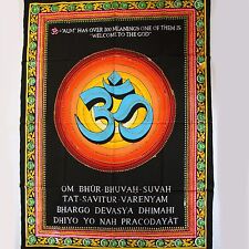 Wandbehang Bild Om Gayatri Mantra Indien Wandbild Goa Hippie Meditation Schwarz