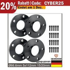 SPURPLATTEN SPURVERBREITERUNG FÜR AUDI Ø66.6mm VA 30mm HA 40mm 5X112MM SCHWARZ