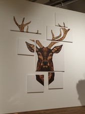 Leinwandbild Canvas Art Hirsch 7-teilig (Neu)