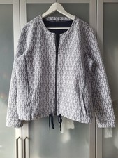 Cecil | Jacke Übergangsjacke Gr. 40/L Oversize hellgrau weiß blau geometrisch