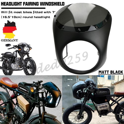 Matt schwarz motorrad retro - 7",