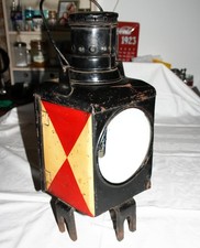 alte Eisenbahnlampe, Stellwerk, Signallampe, Zug Schlussleuchte, 2 Glasscheiben