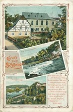 Ansichtskarte Schönborn 1908 Am Grubenwehr Gasthof (Nr.762)
