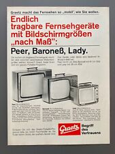 Graetz Tragbare Fernseher Peer Baroneß Lady 1968 Vintage Ad Werbung Reklame