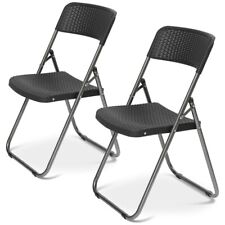 Rattan Gartenstuhl Klappbar 2er Set Balkonstühle Campingstuhl Klappstuhl 200KG