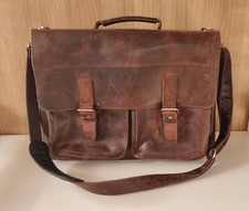 Leonhard Heyden Salisbury Aktentasche Leder Laptopfach Umhängetasche Braun