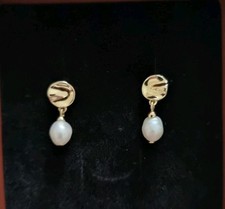 Ohrringe Tchibo Damen Vergoldet echte Perlen Ohrstecker  Modeschmuck