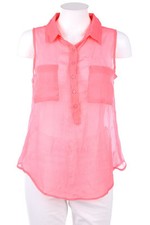 East Village Sleeveless Shirt Blouse Patch Pockets 1 = D 34 pink transparent