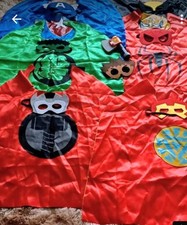 6 Stück Superhelden Kostüm Kinder  Umhang Cape Maske Spielzeug 3-10 Jahre