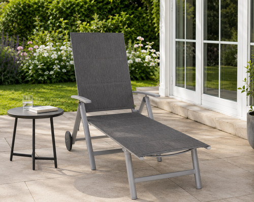 Gartenliege 71x135x120 grau - 71x135x120,