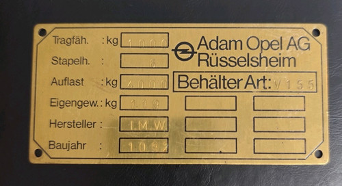 Typenschild adam opel - typenschild,