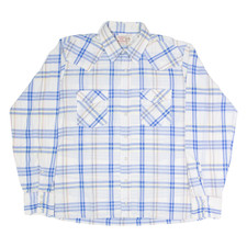 SADDLE KING WESTERN Herren Hemd Blau Kariert Langarm 2XL