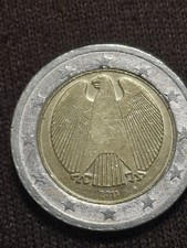 2 Euro Münze Adler  Deutschland Fehlprägung, Sammlerstück, Fehler, 2011 A