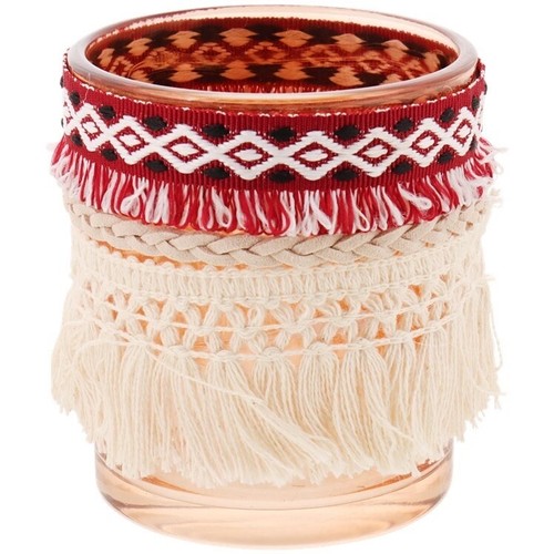 Boho teelichthalter glas - boho, rot