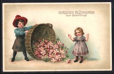 Präge-AK Glückwunsch zum