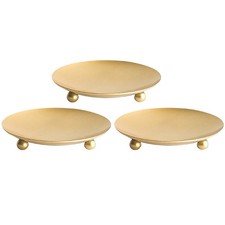 3Pcs Iron Candle Plate Simple