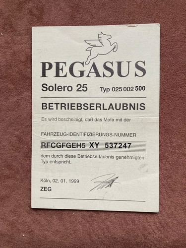 Betriebserlaubnis pegasus - betriebserlaubnis,